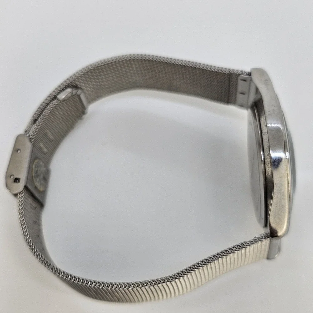 VTG Fondini Men's Watch 36MM Black Dial‎ Gray Mesh Bands New Battery